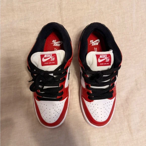 Nike SB Dunk low pro ‘J-pack Chicago’ sneakers varsity red size 38 /5.5 EUC